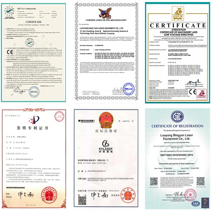 Certifications - Luoyang Bing Yan Laser Equipment Co., Ltd.